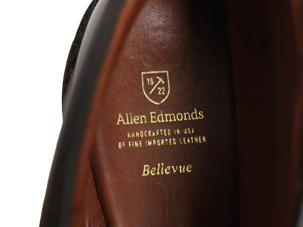 USA製 ★ アレンエドモンズ チャッカ ブーツ US 9 D 27cm / 本革 レザー シューズ 革靴 外羽根 Bellevue プレーントゥ ラバーソール 茶