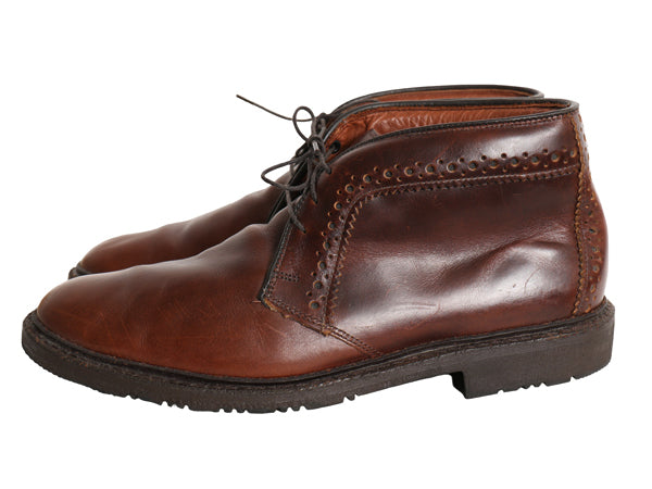 USA製 ★ アレンエドモンズ チャッカ ブーツ US 9 D 27cm / 本革 レザー シューズ 革靴 外羽根 Bellevue プレーントゥ ラバーソール 茶