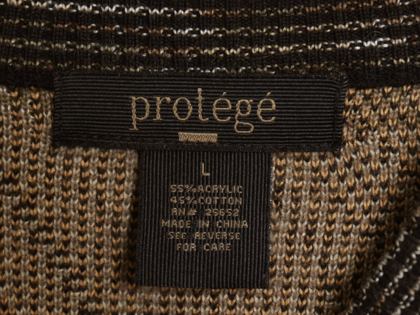 90s Protege デザイン ニット セーター メンズ L / オールド アクリル コットン ストレッチ 総柄 薄手 ゆったり マルチカラー 長袖ニット 
