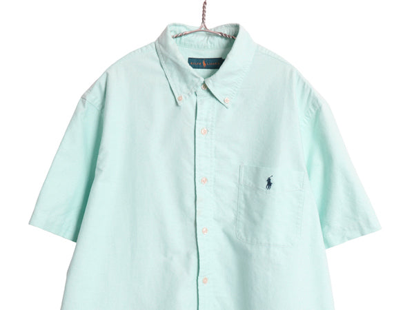 ラルフローレン 半袖 ボタンダウン シャツ メンズ XL / ポロ 半袖シャツ コットン オックスフォード ワイシャツ ポケット付き 大きいサイズ