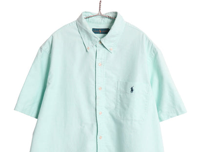 ラルフローレン 半袖 ボタンダウン シャツ メンズ XL / ポロ 半袖シャツ コットン オックスフォード ワイシャツ ポケット付き 大きいサイズ