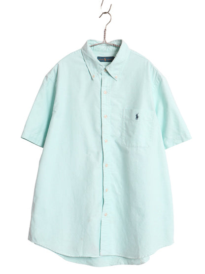 ラルフローレン 半袖 ボタンダウン シャツ メンズ XL / ポロ 半袖シャツ コットン オックスフォード ワイシャツ ポケット付き 大きいサイズ