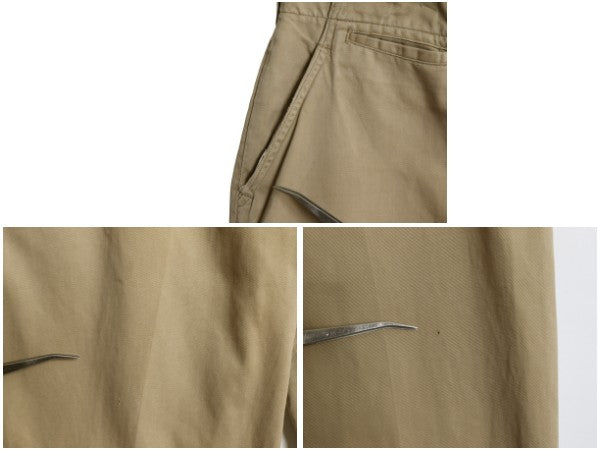 50s ★ 米軍実物 US ARMY コットン チノ パンツ 実寸 29 30 程/ ヴィンテージ ミリタリー 45カーキ チノパン ボタンフライ ストレート 軍物