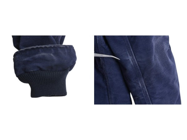 US企画 90s カーハート トラディショナル コート メンズ M 程/ オールド ダック ジャケット 中綿 キルティング ライナー ハーフ コート 紺