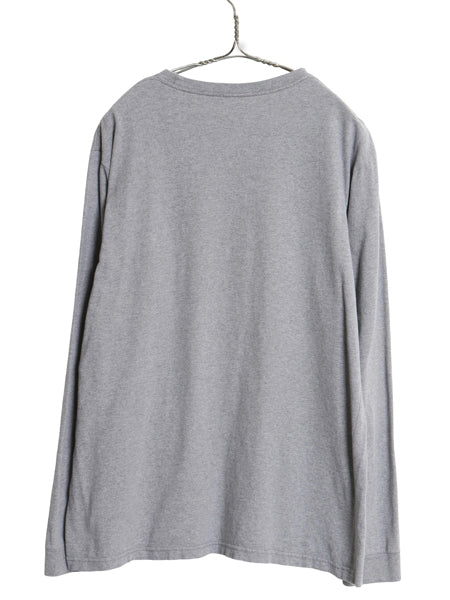 パタゴニア プリント 長袖 Tシャツ メンズ L 古着 17年製 アウトドア ロンT ロングスリーブ P-6 グラフィック ショップ ステッカー グレー