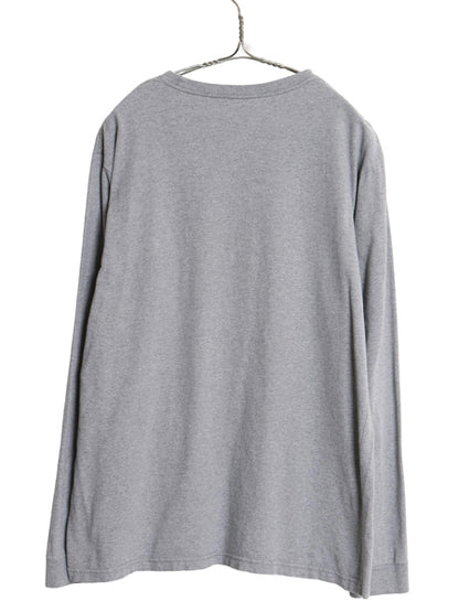 パタゴニア プリント 長袖 Tシャツ メンズ L 古着 17年製 アウトドア ロンT ロングスリーブ P-6 グラフィック ショップ ステッカー グレー