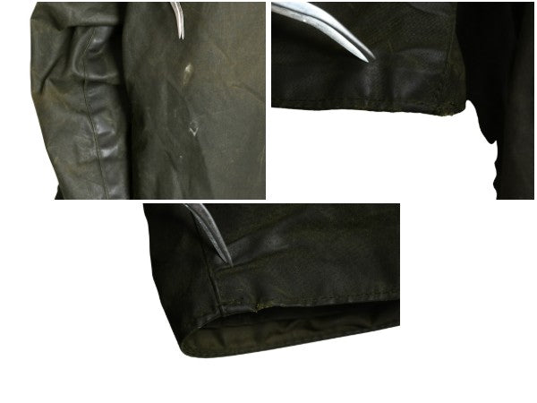 90s イギリス製 ★ バブアー ビューフォート オイルド ジャケット メンズ XL オールド パイル ライナー付き ハーフ コート ハンティング 緑