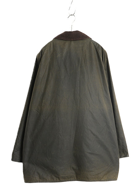 90s イギリス製 ★ バブアー ビューフォート オイルド ジャケット メンズ XL オールド パイル ライナー付き ハーフ コート ハンティング 緑