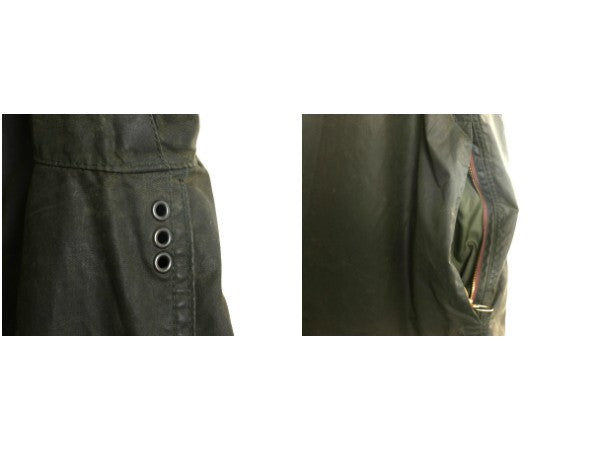 90s イギリス製 ★ バブアー ビューフォート オイルド ジャケット メンズ XL オールド パイル ライナー付き ハーフ コート ハンティング 緑