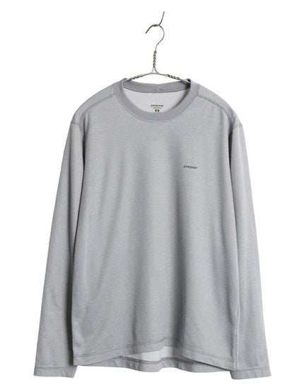 00s パタゴニア キャプリーン 長袖 Tシャツ メンズ M 05年製 オールド アウトドア ロンT ストレッチ アンダーシャツ インナー シンプル 灰