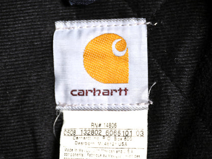 US企画 カーハート アクティブ ジャケット メンズ L / ワーク ダック パーカー 中綿 キルティング ライナー フルジップ ブルゾン ネイビー