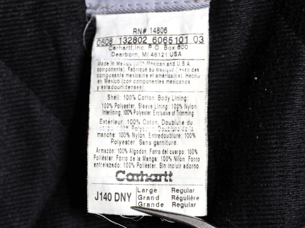 US企画 カーハート アクティブ ジャケット メンズ L / ワーク ダック パーカー 中綿 キルティング ライナー フルジップ ブルゾン ネイビー