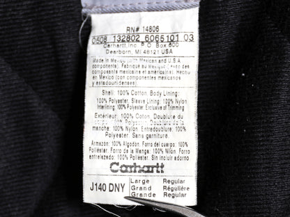 US企画 カーハート アクティブ ジャケット メンズ L / ワーク ダック パーカー 中綿 キルティング ライナー フルジップ ブルゾン ネイビー