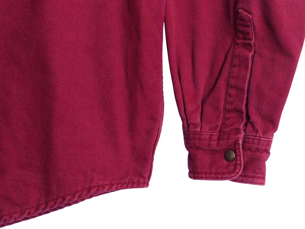 90s エルエルビーン ダック 長袖 シャツ メンズ L / 古着 オールド チェック フランネル ライナー付き ジャケット ワーク アウトドア 無地 