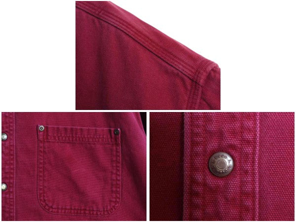 90s エルエルビーン ダック 長袖 シャツ メンズ L / 古着 オールド チェック フランネル ライナー付き ジャケット ワーク アウトドア 無地 