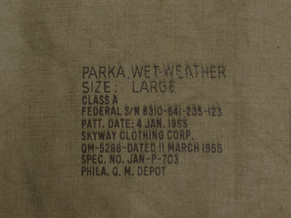 50s ★ 米軍実物 USN ウェットウェザー パーカー LARGE / ヴィンテージ ミリタリー NAVY アノラック プルオーバー レイン ジャケット N-2