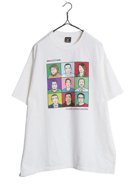 00s ★ VMware 企業物 ジュリアンオピー アート プリント Tシャツ メンズ XL 古着 オールド コンピューター グラフィック 大きいサイズ 白