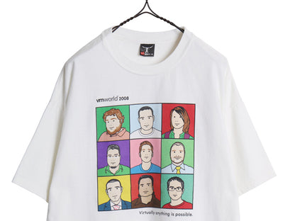 00s ★ VMware 企業物 ジュリアンオピー アート プリント Tシャツ メンズ XL 古着 オールド コンピューター グラフィック 大きいサイズ 白