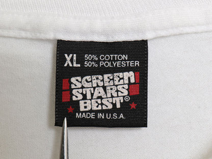 90s USA製 NASA スペースシャトル イラスト プリント 半袖 Tシャツ メンズ XL オールド 当時物 星条旗 大きいサイズ シングルステッチ 白 