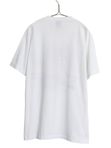 90s USA製 NASA スペースシャトル イラスト プリント 半袖 Tシャツ メンズ XL オールド 当時物 星条旗 大きいサイズ シングルステッチ 白 