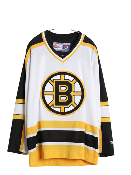 90s 00s ブルーインズ メッシュ ホッケー ジャージ メンズ S 古着 オールド NHL オフィシャル アイスホッケー ゲーム シャツ ユニフォーム