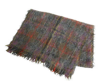 50's 60's スコットランド製 100% モヘア 大判 ストール メンズ レディース / ヴィンテージ チェック フリンジ付き 上質 防寒 大きいサイズ