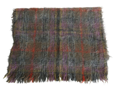 50's 60's スコットランド製 100% モヘア 大判 ストール メンズ レディース / ヴィンテージ チェック フリンジ付き 上質 防寒 大きいサイズ