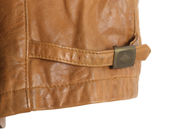 00s ラルフローレン 本革 レザー ベスト レディース M / オールド ポロ イギリス軍 ジャーキン タイプ  ヴィンテージ モデル 重ね着 前開き