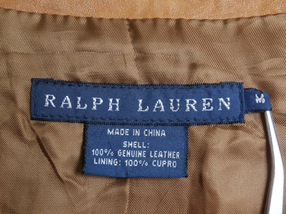 00s ラルフローレン 本革 レザー ベスト レディース M / オールド ポロ イギリス軍 ジャーキン タイプ  ヴィンテージ モデル 重ね着 前開き