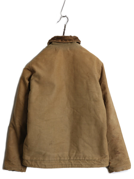 40s ★ 米軍実物 USN ネイビー N-1 デッキ ジャケット メンズ M 程/ ヴィンテージ ミリタリー 軍物 NAVY アルパカ ジャングルクロス カーキ