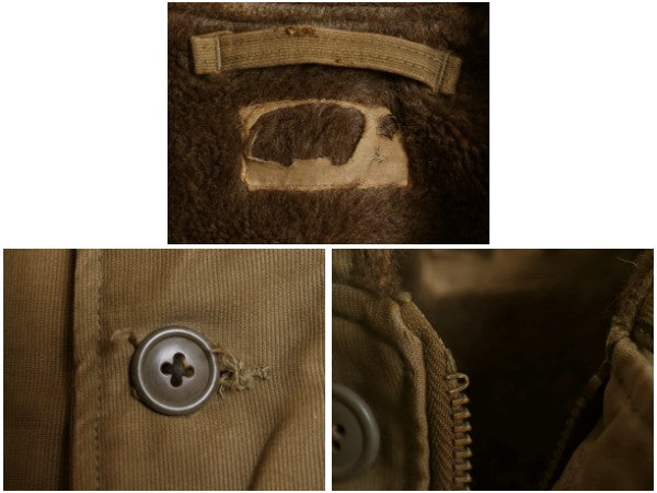 40s ★ 米軍実物 USN ネイビー N-1 デッキ ジャケット メンズ M 程/ ヴィンテージ ミリタリー 軍物 NAVY アルパカ ジャングルクロス カーキ