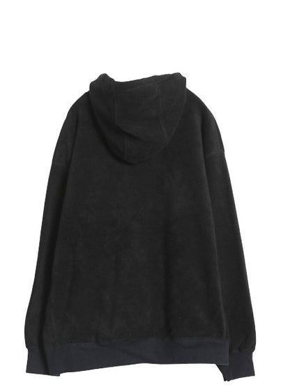00s オールド ギャップ フリース フード パーカー メンズ XL プルオーバー ジャケット フェルト ロゴ パッチ ポケット付き 大きいサイズ 黒