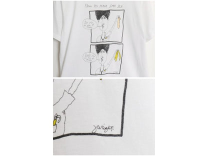 80s USA製 下ネタ ジョーク イラスト プリント Tシャツ メンズ M 小さめ S / ヴィンテージ キャラクター エロ メッセージ シングルステッチ