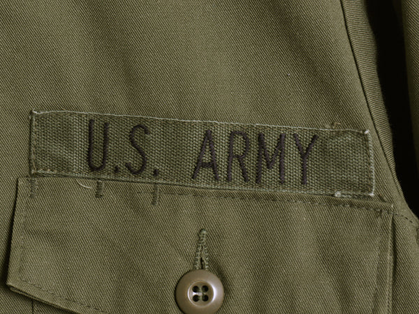 70s 米軍実物 US ARMY ユーティリティ シャツ S 程/ 78年製 ヴィンテージ ミリタリー 軍物 OG507 長袖シャツ ボックス ワッペン オリーブ