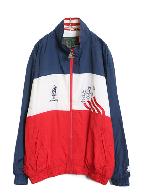 90s アトランタ オリンピック アメリカ 代表 ナイロン ジャケット メンズ XL / オールド オフィシャル スターター スタジャン 大きいサイズ