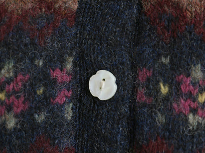 80s ラルフローレン ニット ベスト キッズ L 120cm 程 ヴィンテージ ポロ ウール セーター 前開き 重ね着 フェアアイル マルチカラー 子供