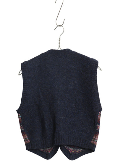 80s ラルフローレン ニット ベスト キッズ L 120cm 程 ヴィンテージ ポロ ウール セーター 前開き 重ね着 フェアアイル マルチカラー 子供