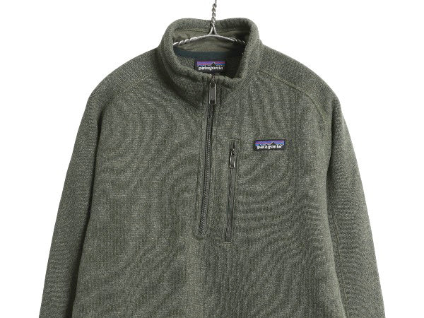 パタゴニア ベターセーター ハーフジップ メンズ М 古着 18年製 アウトドア フリース セーター 裏起毛 プルオーバー ジャケット グリーン