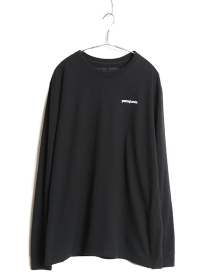 パタゴニア 両面 プリント 長袖 Tシャツ メンズ XL / 19年製 ロンT ロングスリーブ P6 バックプリント ボックスロゴ カットソー ブラック