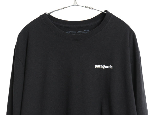 パタゴニア 両面 プリント 長袖 Tシャツ メンズ XL / 19年製 ロンT ロングスリーブ P6 バックプリント ボックスロゴ カットソー ブラック