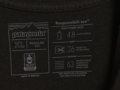 パタゴニア 両面 プリント 長袖 Tシャツ メンズ XL / 19年製 ロンT ロングスリーブ P6 バックプリント ボックスロゴ カットソー ブラック