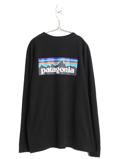 パタゴニア 両面 プリント 長袖 Tシャツ メンズ XL / 19年製 ロンT ロングスリーブ P6 バックプリント ボックスロゴ カットソー ブラック