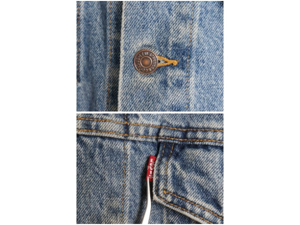 00s リーバイス 70507 デニム ジャケット メンズ M オールド ジージャン ジャンパー ブルゾン トラッカー 4ポケット アタリ 赤タブ ブルー