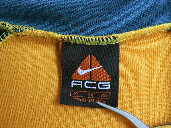 90s USA製 ☆ ナイキ ACG プルオーバー 半袖 サイクル ジャージ メンズ XL オールド スウッシュ サイクリング ウェア ハーフジップ 自転車