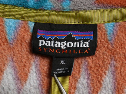 パタゴニア 総柄 ライトウェイト シンチラ スナップT メンズ XL 17年製 ミネハハ プルオーバー フリース ジャケット ブルゾン 大きいサイズ