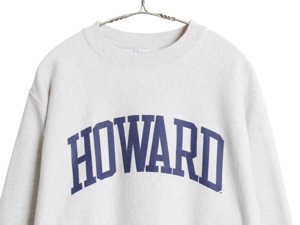 チャンピオン リバースウィーブ カレッジ プリント スウェット メンズ M / トレーナー ヘビーウェイト 裏起毛 クルーネック 目付き グレー