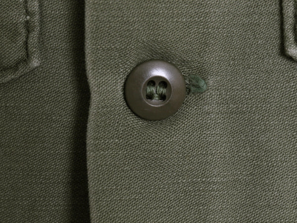 70s 米軍実物 US ARMY コットン サテン ユーティリティ シャツ M / ヴィンテージ 70年製 OG107 シャツ袖 2nd 3rd ミリタリー 軍物 カーキ