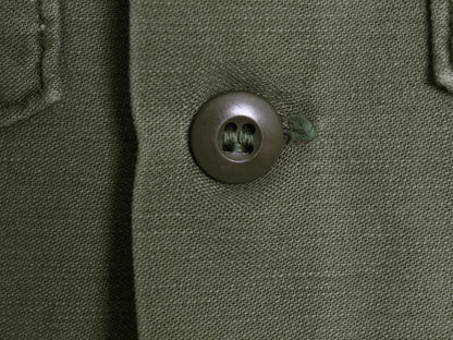 70s 米軍実物 US ARMY コットン サテン ユーティリティ シャツ M / ヴィンテージ 70年製 OG107 シャツ袖 2nd 3rd ミリタリー 軍物 カーキ