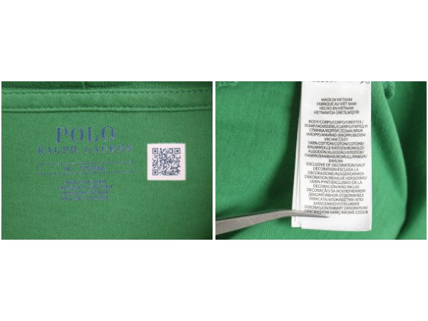 ポロ ラルフローレン フード付き 長袖 Tシャツ メンズ M コットン ロンT フード パーカー プルオーバー カットソー シンプル 薄手 グリーン