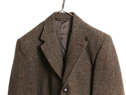 60s DUNN&Co ハリスツイード テーラード ジャケット メンズ S 古着 旧タグ ヴィンテージ ブレザー ダン社 イギリス製 厚手 ヘビーウェイト